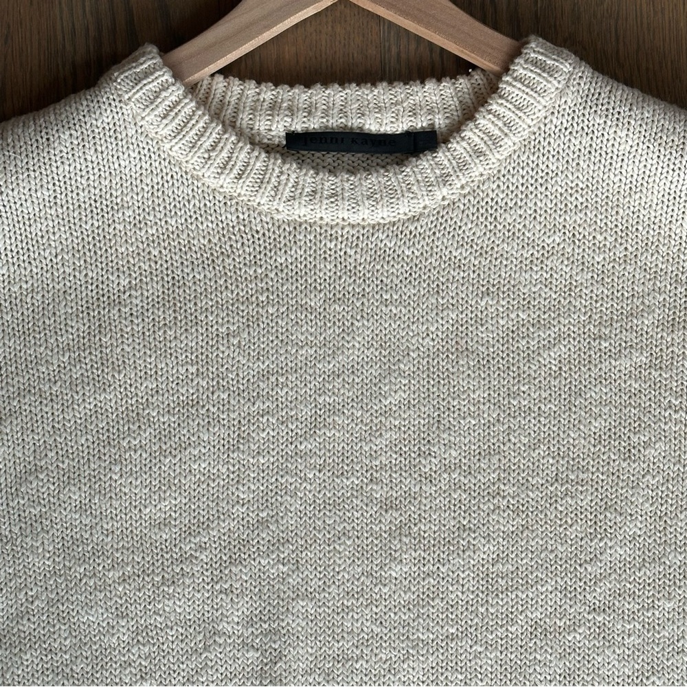 NWOT Jenni Kayne Cotton Boyfriend Sweater in Ivory Size Medium - Picture 4 of 7